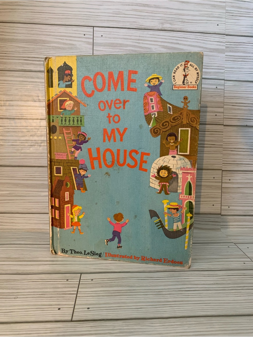 Vintage Dr. Seuss Come Over to My House Light Blue Cover Kids Book